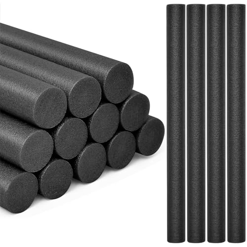 Image of Leyndo 12 Pcs 2 inch x 25.4 inch Long Backer Rod Closed Cell Caulking Filler Rope Concrete Crack Filler Expansion Joint Strips Caulk Saver Foam for Joints Crack Filling(Black)