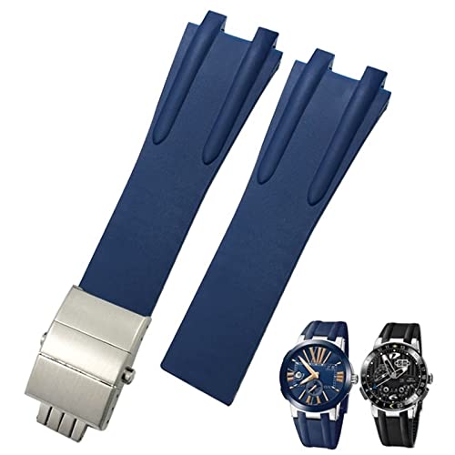 Bracelet de montre 26 mm en caoutchouc premium et boucle acier pliant