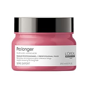 L’Oreal Professionnel Pro Longer Mask, Thickening & Strengthening Mask, Reduces Breakage and Split Ends, Add Softness and Shine, For Long Hair, Containing Amino Acids, Professional, 250 ML