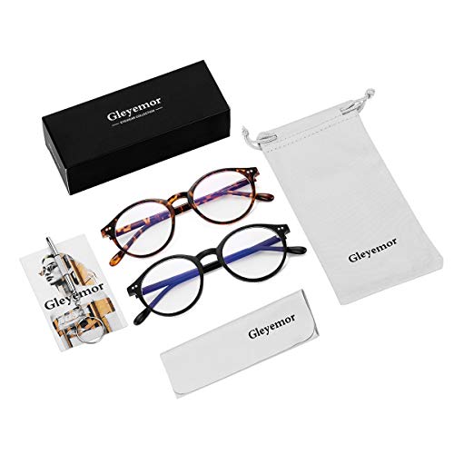 Image of Gleyemor Blue Light Glasses for Men Women, Vintage Round Frame Eyeglasses