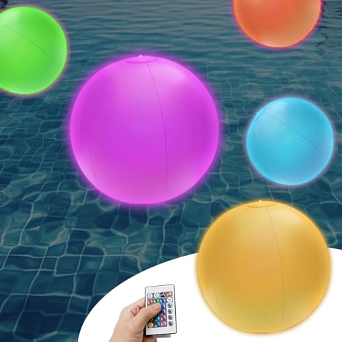 OBEST Lampe solaire flottante LED pour piscine - Lampes IP68 étanches - 15 couleurs - 4 pièces - Décoration extérieure