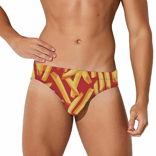 Food French Friess Mens Swim Briefs Quick Dry Swim Trunk Bikini Underwear Swimsuit S