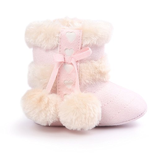 Image of ESTAMICO Baby Girl Plush Winter Snow Bowknot Boots