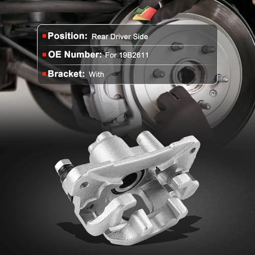 Image of cciyu Rear Left Disc Brake Caliper Assembly with Bracket For Lexus For ES300 V6 3.0L 2000-2001, For Toyota For Camry V6 3.0L 2000-2001 Replace# 19B2611 Rear Driver Side