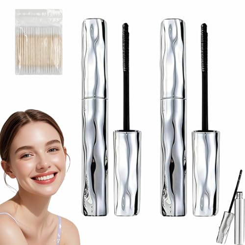 Zonoroy Mascara Korean, Curling Silver Stick Mascaras,Volume & Length Without Clumping for Dramatic Moments, Steel Tube Mascaras Wand