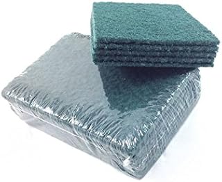 FOREST 10 Large 6" x 9" Heavy Duty Industrial Catering Grade Green Scouring Pads