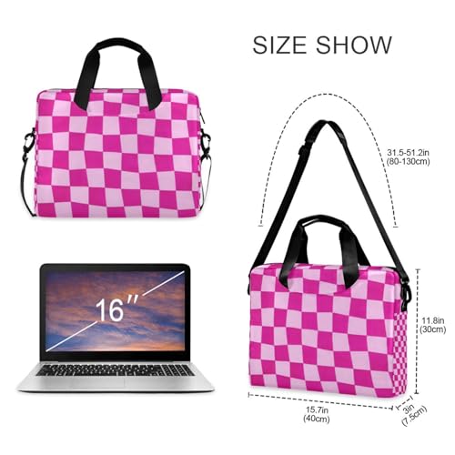 Bolso Maletín para Laptop 15.6 Pulgadas Rosado a Cuadros miniatura 5