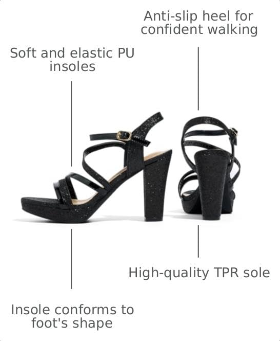 Image of Block Heeled Platform Sandals | Chunky Open Toe Shoes for Women