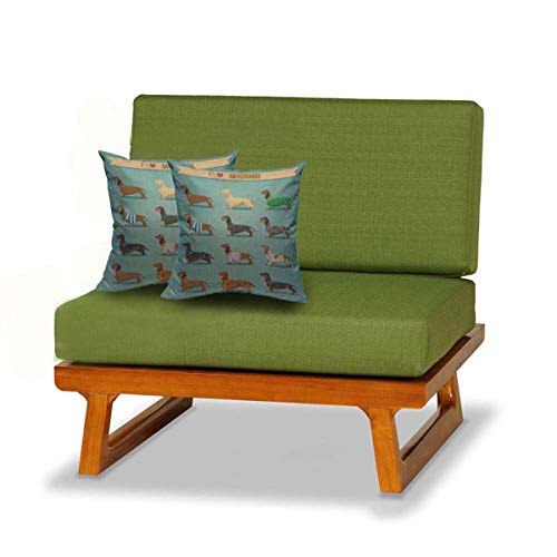 Mugod Dachshund Decoration Throw Pillow Cushion Covers Seamless Decorative Background With I Love Dachshunds Decorator Funny Pillows For Sofa Fall Home Decor Couch Pillow Case 18 X 18 Inch #TOP2