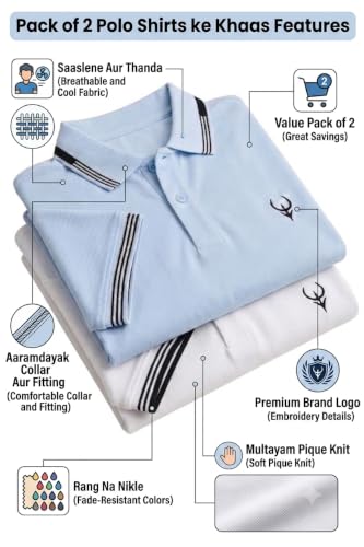 Image of Lymio Polo T Shirt for Men | Men Casual T-Shirt | Polo Available in Combo Pack of 2 (Polo-40-43)