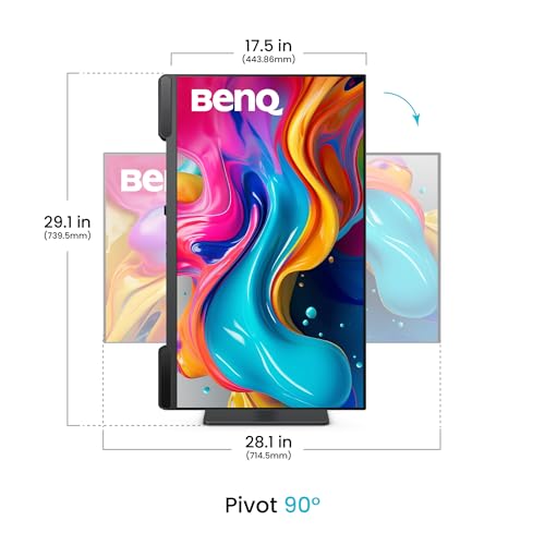 BenQ PV3200U 32” 4K UHD Monitor for Video Editing, 95% DCI-P3, 100% Rec.709/sRGB, 2.1ch Speakers, 65W USB-C, Mac Compatible, Factory-Calibrated, Software Calibration, Ergonomic Stand