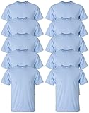 Gildan Men's Ultra Cotton T-Shirt, LIGHT BLUE, 4XL ( Pack10 )