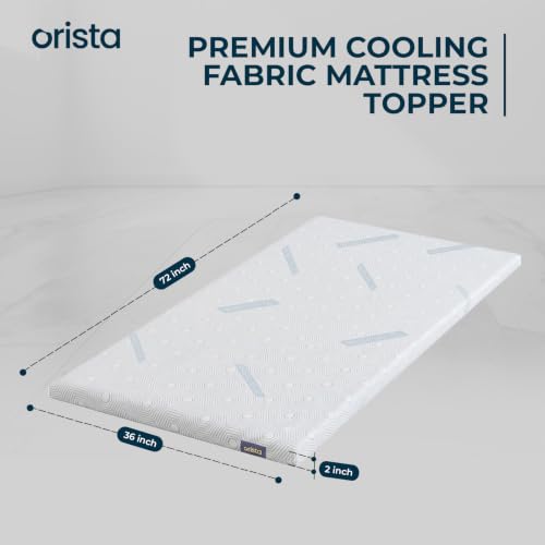 Image of Orista CoolTech Mattress Topper - Self-Cooling Fabric Technology, Up to 4C Cooler Than Regular Fabric | Plush Comfort & Pressure Relief | Breathable Airflow Design | Secure Fit Elastic Straps
