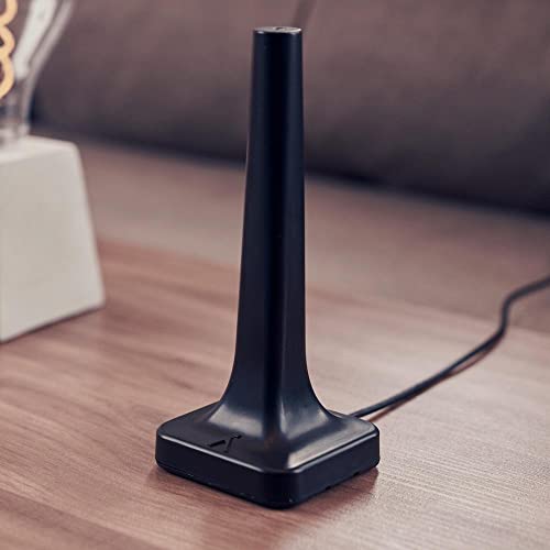 Aquário DTV-200 - Antena Digital Interna Quadrada com Cabo 2,5 metros, Preto