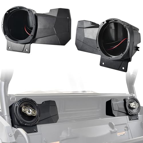 POKIAUTO UTV Speaker Enclosures for 2024+ Polaris RZR, Rear Seat Speaker Pods Mounts Brackets Support 6.5