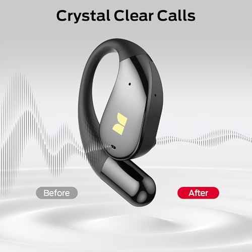 Image of Monster Open Ear AC328 Wireless Earbuds, Open Ear Headphones 32H Playtime, Lightweight Comfort Bluetooth Earbuds, Bluetooth 6.0 Earphones Stereo Sound, Water Resistant Design for Sports, Black
