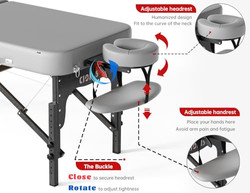 Image of CLORIS 84 inch Professional Massage Table 2 Section Portable Hold Up to 1100LBS