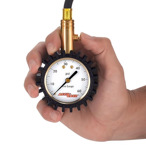 Image of Accu-Gage RRA60X Professional Tire Pressure Gauge with Protective Rubber Guard (60 PSI)