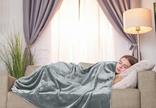 Image of Utopia Bedding Fleece Blanket Throw Size Ash Grey 300GSM Luxury Anti-Static Fuzzy Soft Microfiber Blanket for Couch, Sofa and Bed (50x60 Inch)