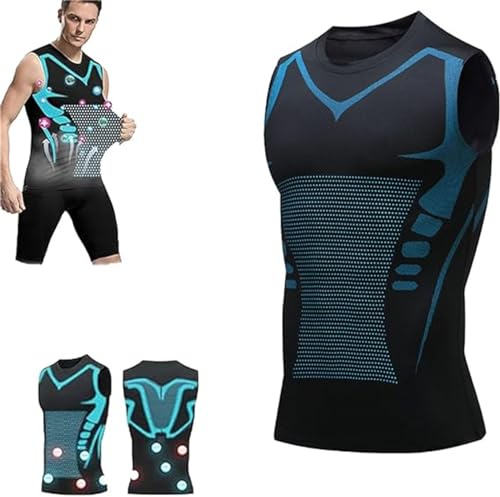 Vitaboost - Camiseta de compresión, nueva versión 2024, chaleco sin mangas con forma iónica, camiseta sin mangas de compresión para hombre, camiseta deportiva sin mangas para construir un cuerpo