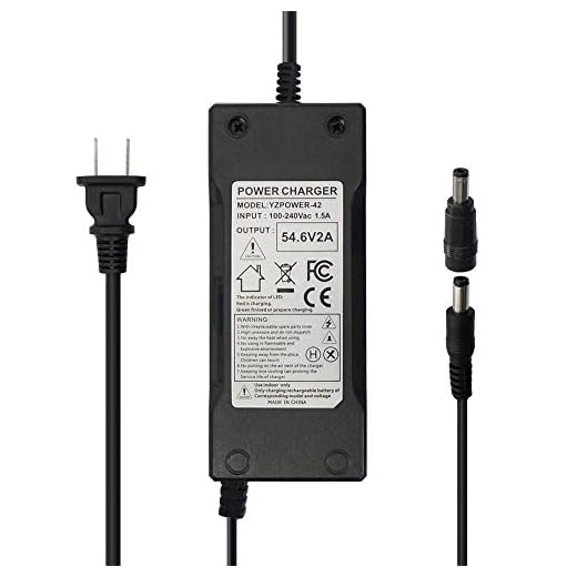 Abakoo 54.6V 2A Power Supply Adapter Charger for 48V Lithium Li-ion Battery Pack with DC 5.5x2.1mm / 5.5x2.5mm Plug