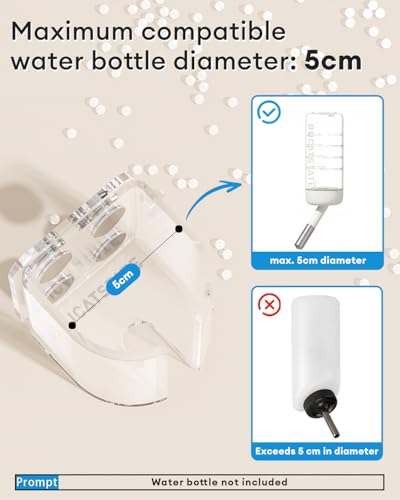 BUCATSTATE Hamster Water Bottles Holder with Magnetic, Drop-Resistant Water Bottle Stand with Adjustable Height, Fits Bottles up to Dia 2 inches, for Hamsters Small Pets (Only Water Bottle Holder) - Image 4