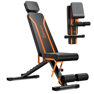 700LBS Adjustable Weight Bench with Headrest – Bonvork Foldable Workout Bench Press with Thickened Steel for Home Gym,Incline Strength Training Exercise Bench for Full Body with 3 Sec Fast Folding