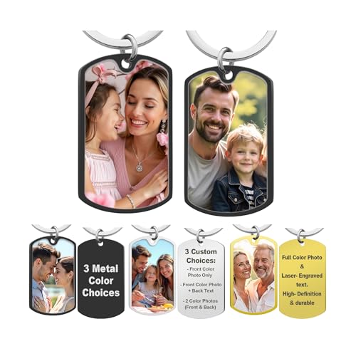 Custom Keychain with Picture Personalized Photo Keychain Gift for Father's Day Valentines Day Men Boyfriend