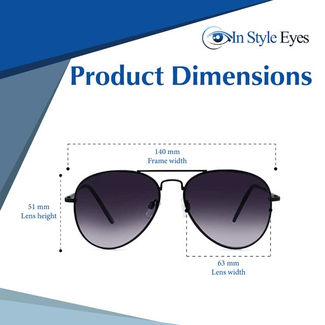 In Style Eyes C Moore Full Reader Glasses - Non-Bifocal Aviator Sunglasses - Metal Frame - Medium Tinted Non-Polarized Lens4