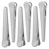 TOPPERFUN 6 Stück Teiliges Edelstahl Lebensmittelverschlussclips Robuste Tütenverschlüsse für Küchenbeutel Wiederverwendbare Klammern Frischeerhaltung von Snacks Milchpulver und