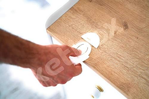 Ketbox Çok Amaçlı Kilit, Çocuk, Bebek Çekmece, Dolap, Beyaz Eşya Güvenlik Emniyet Kilidi (Beyaz, 10 Adet) - Görsel 5