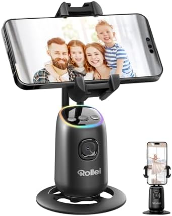 Bild 9 - Rollei Easy Creator Gimbal mit AI Tracking 360 Automatischer Gesichtsverfolgung Selfie Stick mit Fernbedienung Handy-Stative Video Stabilisator zum Filmen für Live Streaming Videoaufzeichnung Vlog