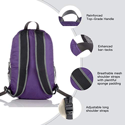Outlander Packable Handy Lightweight Travel Hiking Backpack Daypack-Purple-L #TOP3