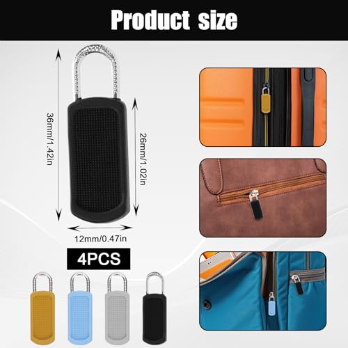 4 peças de substituição de zíper, puxador de zíper de plástico removível, puxador de zíper, kit de r