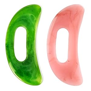 2 Pcs Gua Sha Massage Tool Large Gua Sha Board Massage Tool with Handle Resin Resin Large Lymphatic Drainage Massager for Women Men Back Neck Leg Face