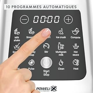 Moulinex Blender chauffant, 1400 W, 10 programmes automatiques, Lames amovibles, Fonction nettoyage en profondeur, Panier vapeur, Perfectmix Cook LM83SD10, Métal