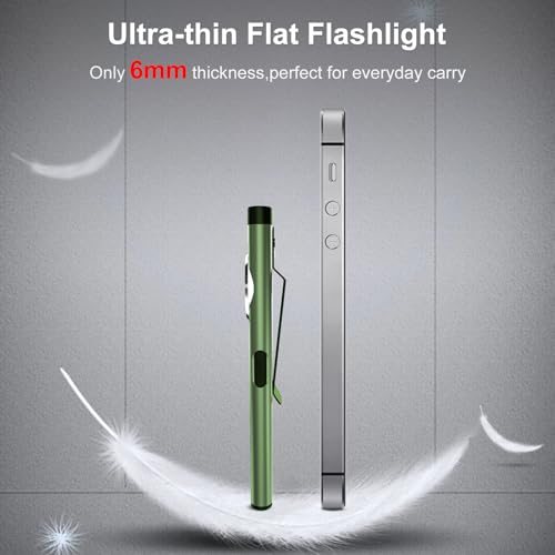 Klarus E5 Pocket Flashlight, Rechargeable Edc Flashlight, Super Slim 4.2X1X0.3Inch, 470 Lumens, Usb-C Port, Ipx4, Dual Light Source With Magnetic Base, Hat & Clothes Clip thumb #2