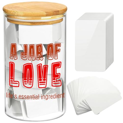 Love Notes Jar with 100 Notes - A Jar of Love Life's Essential Ingredient - Message In The Bottle for Dad, Valentine's Day Anniversary Birthday Gift for Boyfriend Husband Newlywed Gifts