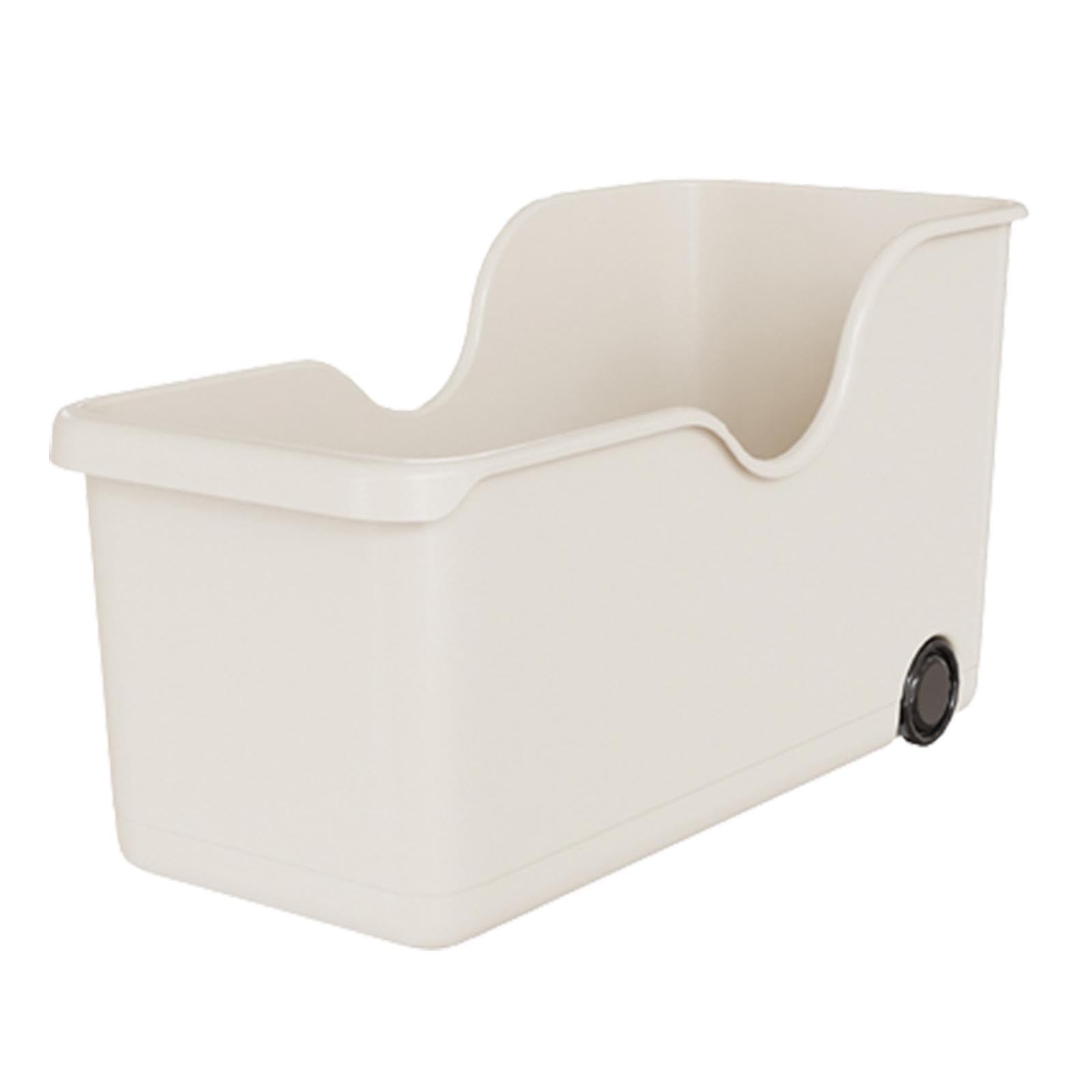 Merishopp Storage Basket with Wheels Organizer Bin for Cupboard Cabinet Shelf Bathroom 36.3cmx11.5cmx23cm-image-35