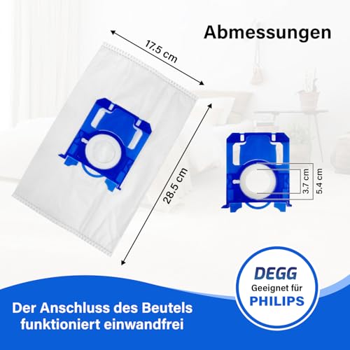 DEGG Staubsaugerbeutel 20 STÜCK - Kompatibel mit Philips, AEG und Electrolux Staubsauger - S-BAG Staubsaugerbeutel - Ersatz: FC8021, GR201S und E200S - Staubsaugerzubehör - Premium-Qualität