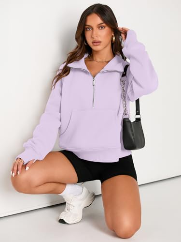 Image of AUTOMET Womens Sweatshirts Half Zip Cropped Pullover Fleece Quarter Zipper Hoodies 2026 Fall Fashion Outfits Clothes