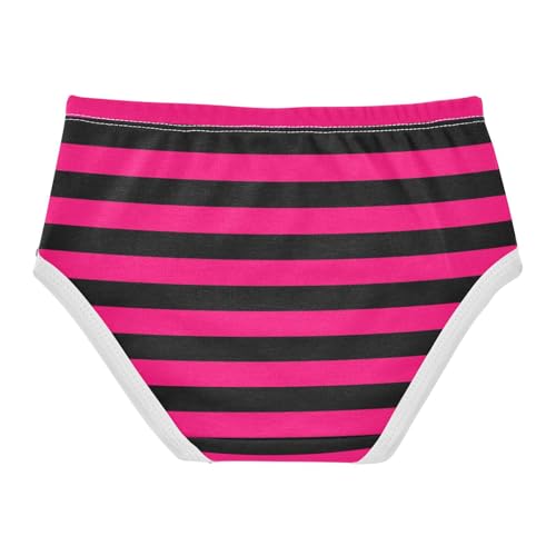 Black Dark Pink Stripe Toddler Girls's Underwear 2T2
