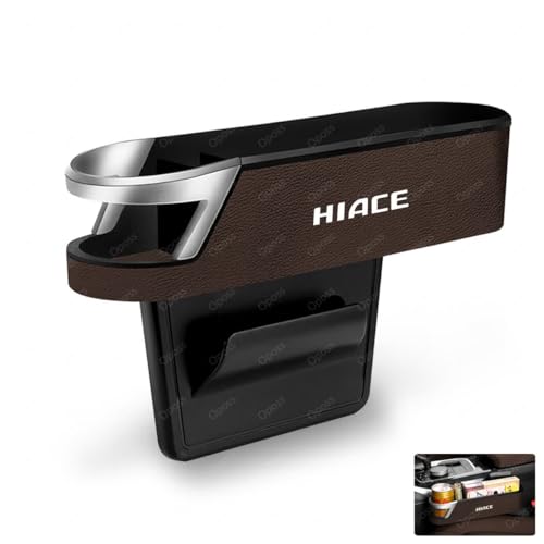 ハイエース 車用サイド収納ボックスシートポケットハイエース 200系 3型 4型 5型 6型 車用 シート隙間埋め シート 車席隙間ポケット 車用ドリンクホルダー 小物入れ付き 落下防止 (助手席用/1個,ブラウン)