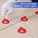 HRGGN Professional Tile Leveling System Kit，Anti-Loosening Spacers/Wall, Bathroom Tiling -1/32-1/16-1/8 Precision Alignment & Grout Spacing Tools(200caps, 1/32-1/16-1/8)