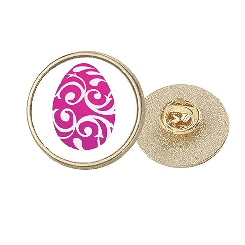 Broche de huevo morado en metal dorado para Pascua tamaño mediano