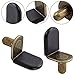 Biaungdo 30 Pcs Shelf Support Pegs, 1/4 Inch L-Shaped Clips with Rubber Sleeve, Cabinet Shelf Support Pegs for Bookshelves Glass Corner Shelf Cabinet Furniture, Bronze Tone