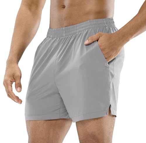 Image of MIER Men's Workout Running Shorts Lightweight Active 5 Inches Shorts with Pockets, Quick Dry, Breathable