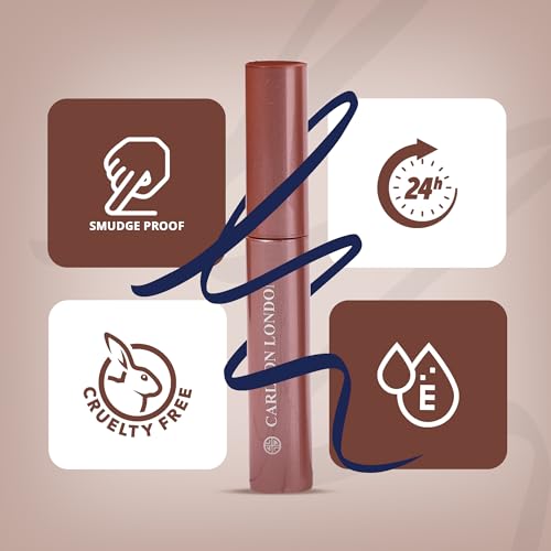 Image of Carlton London Stunnig Black Liquid Eye Liner |Enriched With Vitamin-E |Long Lasting Matte Waterproof Liner, Smudge Proof, Transfer Proof Eye Makeup |Upto 24 Hrs - 5ML(Galactic Blue)