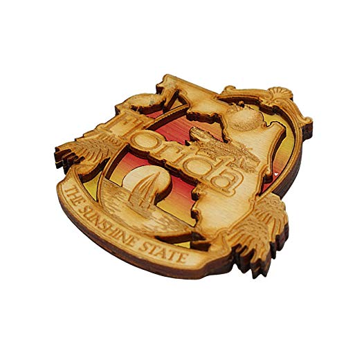 Imán souvenir Florida madera tallada 3.25 pulgadas miniatura 2