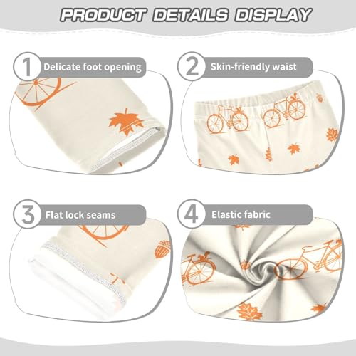 Girls' Leggings Bicycle Plant Orange Kids Yoga Tights Pants 1 Pack 23023533